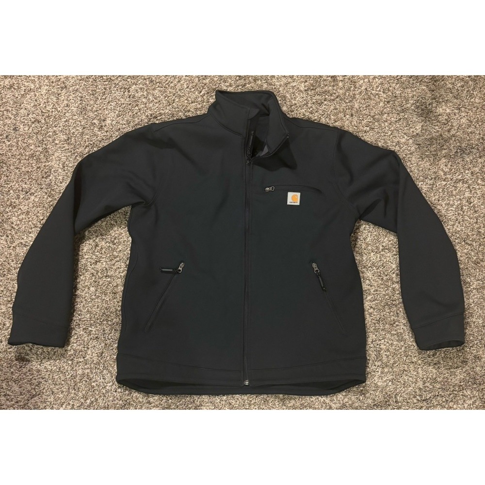 Carhartt Crowley Softshell Jacket Mens Large Tall Black Full Zip 101299 001